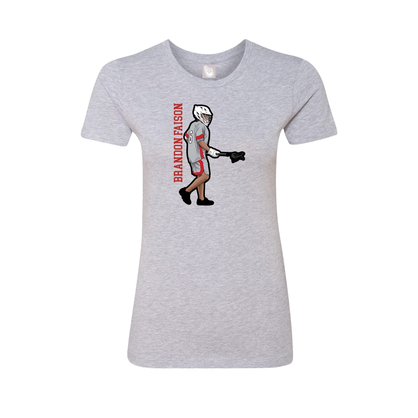 Womens Tee — Name Vertical in Grey