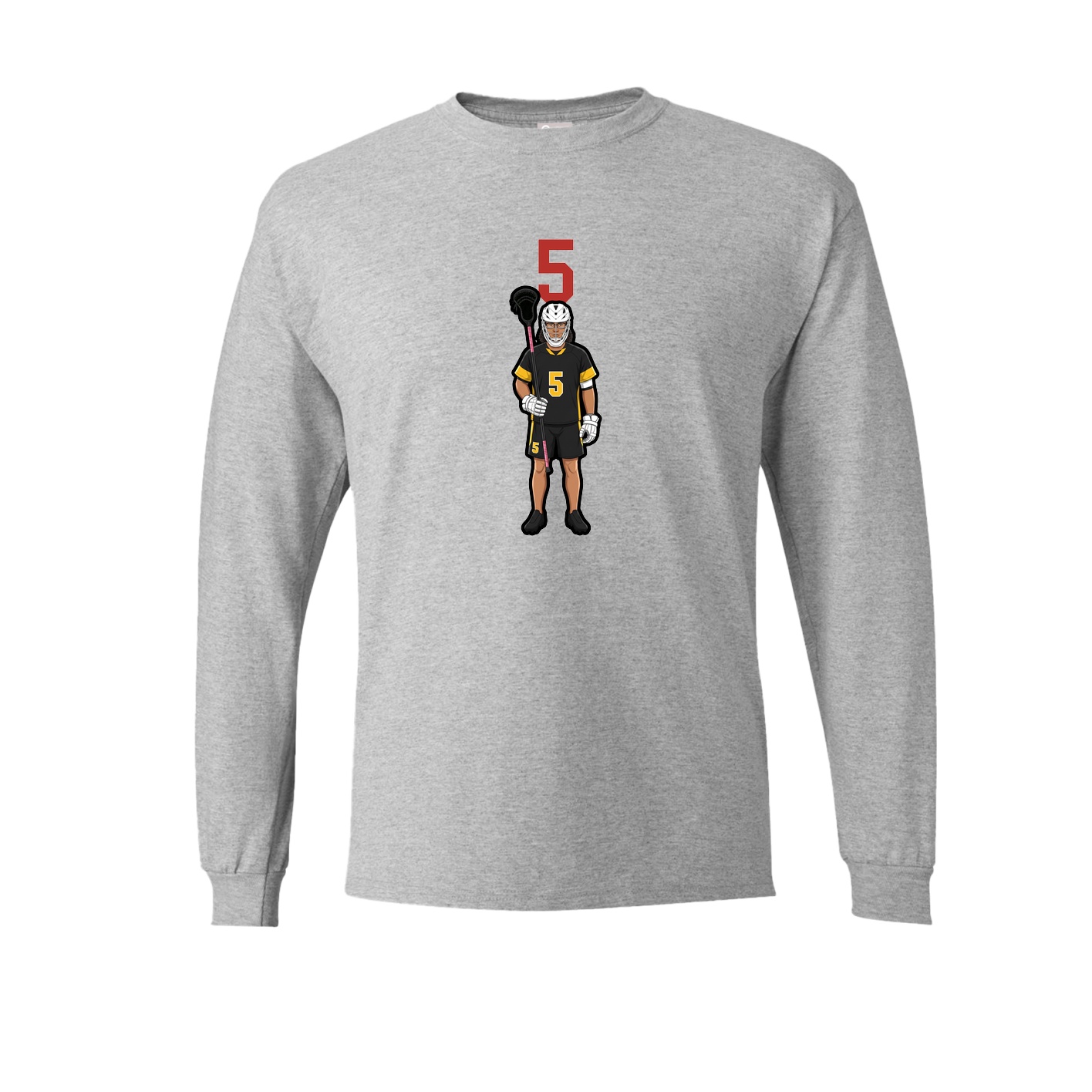 Long Sleeve Tee — Number Top in Grey