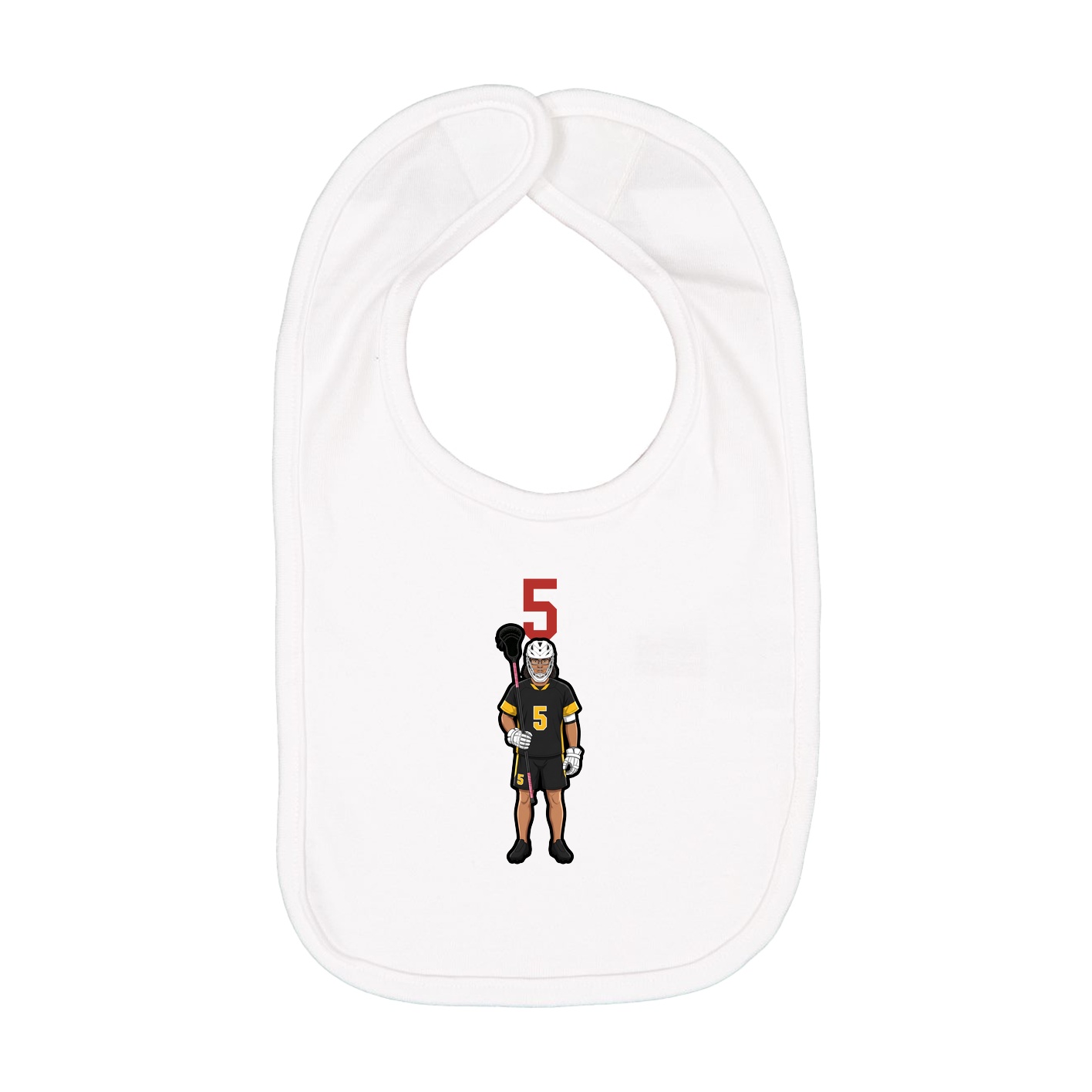 Infant Bib — Number Top in White