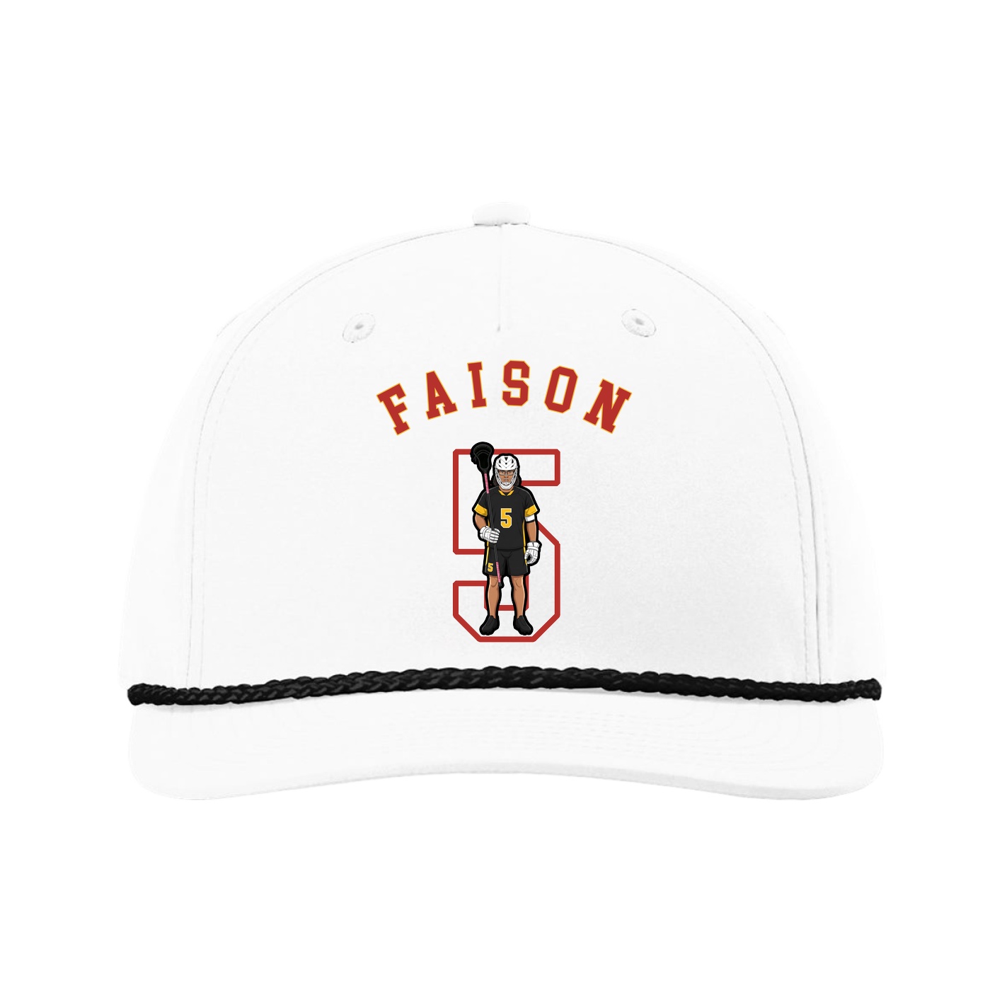 Five-Panel Classic Rope Cap — Shirsey Arch in White