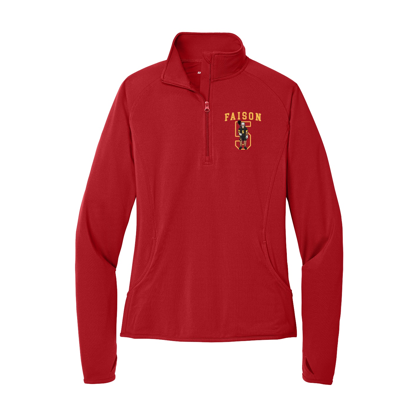 Women's Q-Zip Pullover — Shirsey in Red