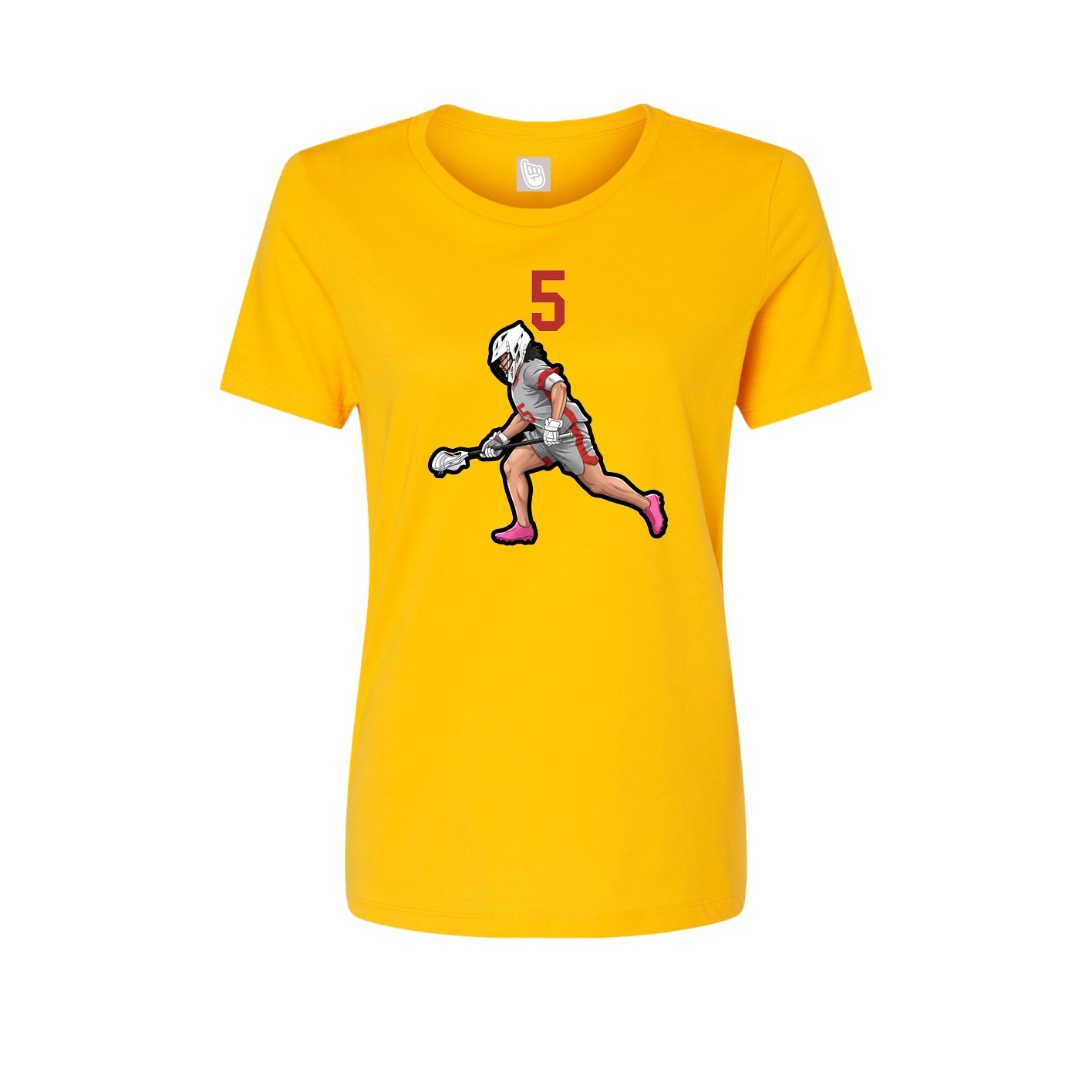 Fitted Women's Tee — Number Top in Gold