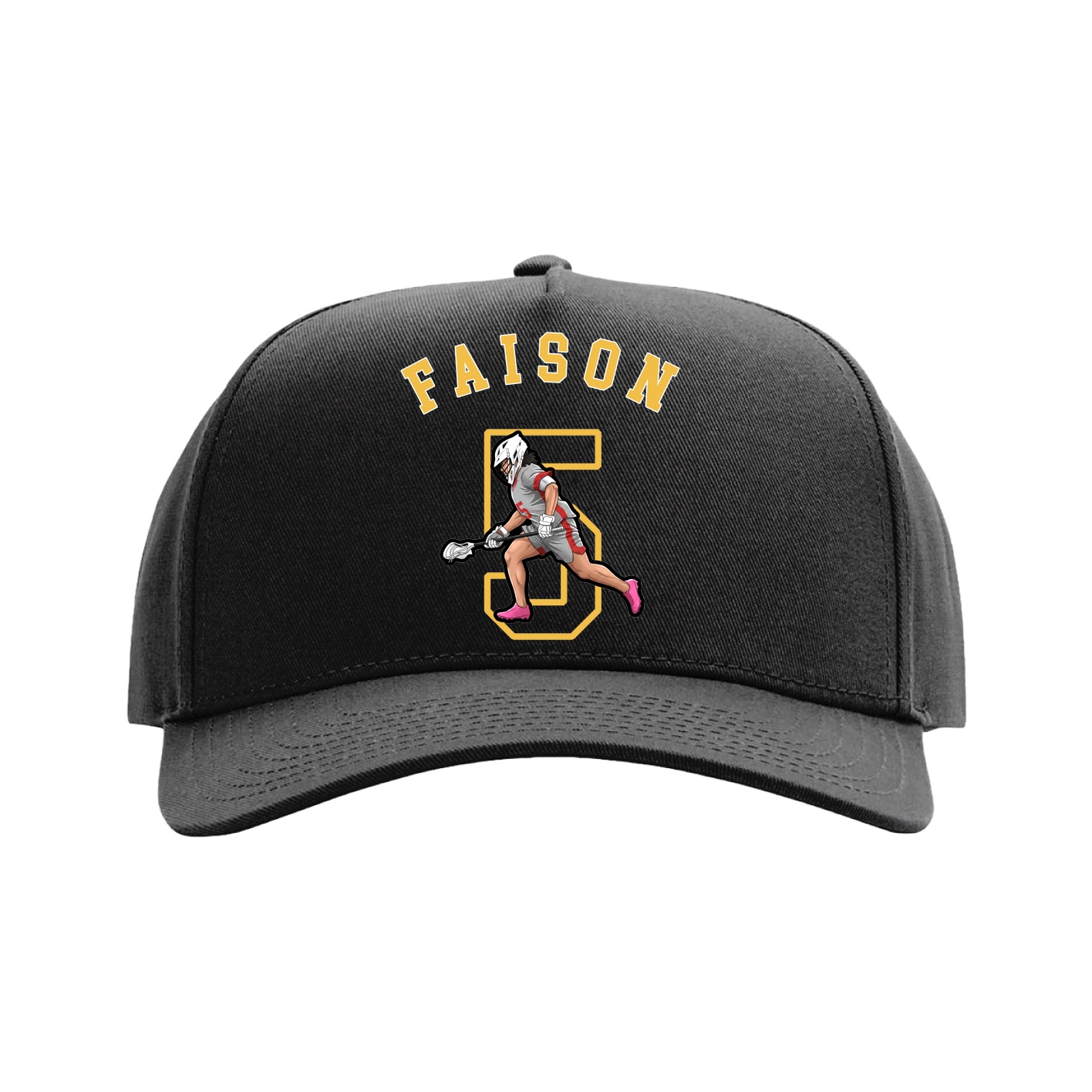 Full Fabric Five-Panel Champ Cap — Shirsey Arch in Black