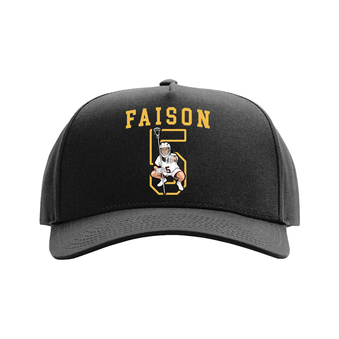 Full Fabric Five-Panel Champ Cap — Shirsey in Black