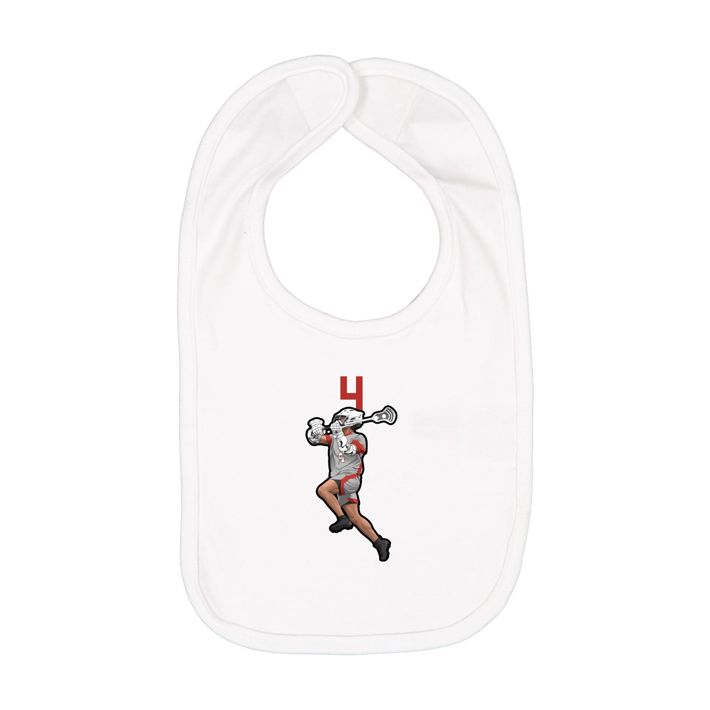Infant Bib — Number Top in White