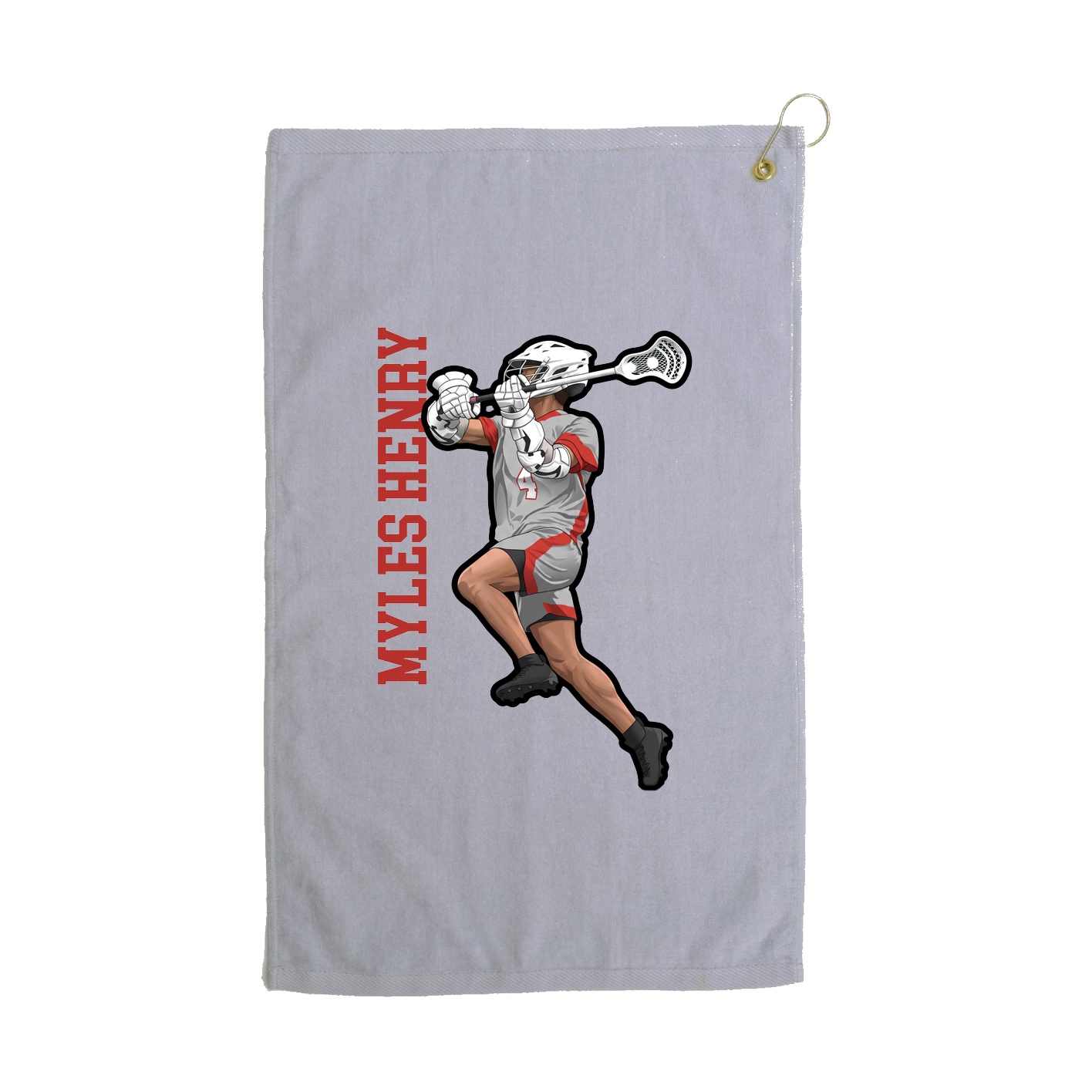 Golf Towel — Name Vertical in Grey