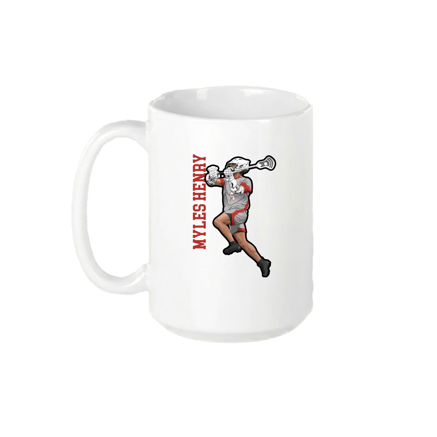 15oz Coffee Mug — Name Vertical in White