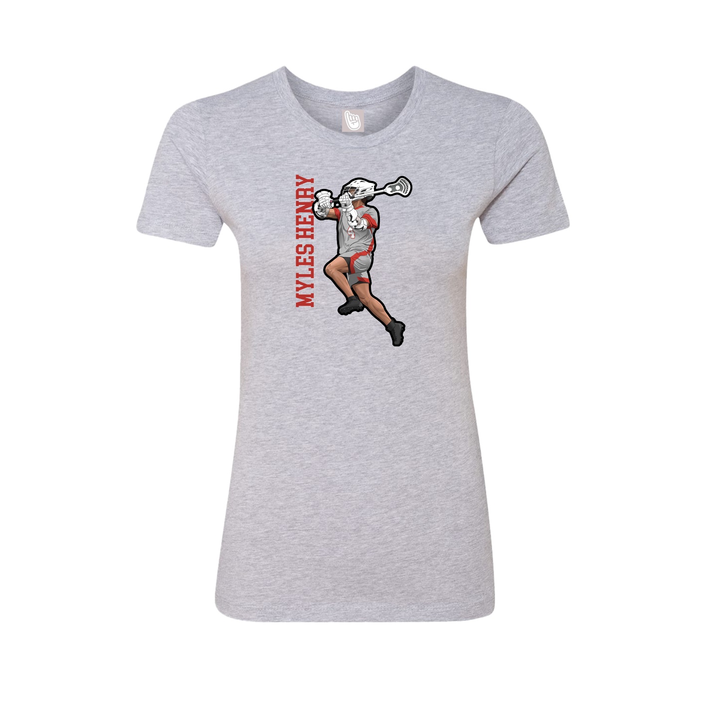 Womens Tee — Name Vertical in Grey