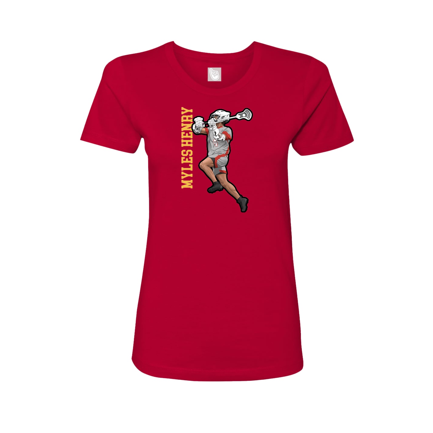 Womens Tee — Name Vertical in Red