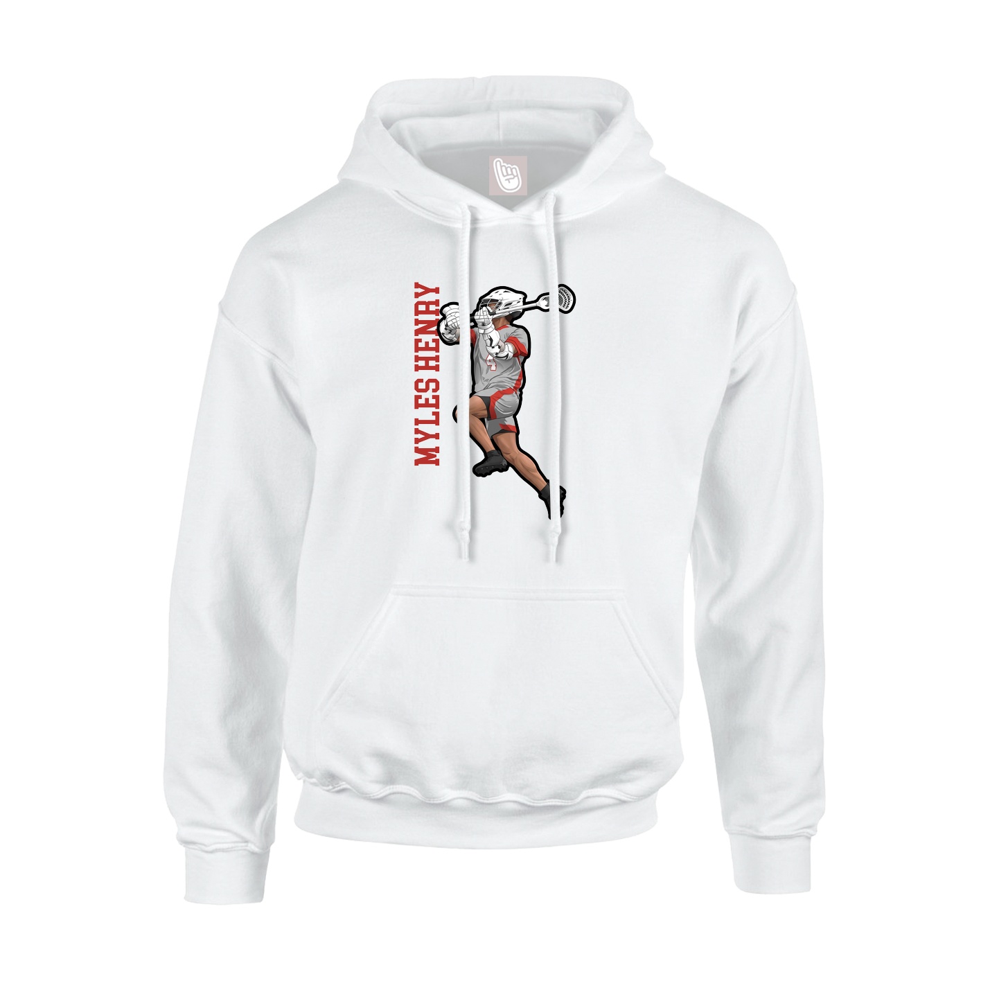 Hoodie — Name Vertical in White