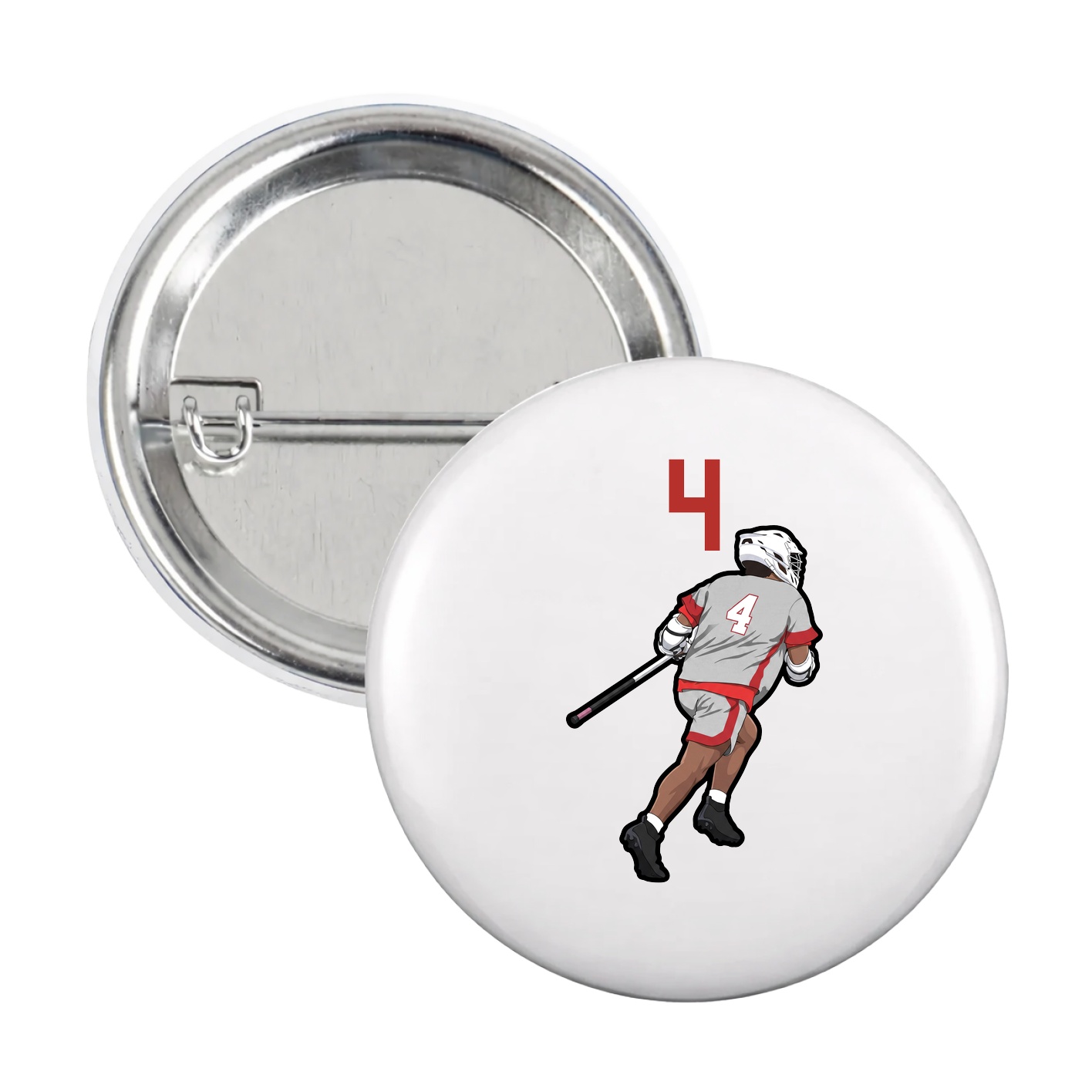 Game Day Button — Number Top in White
