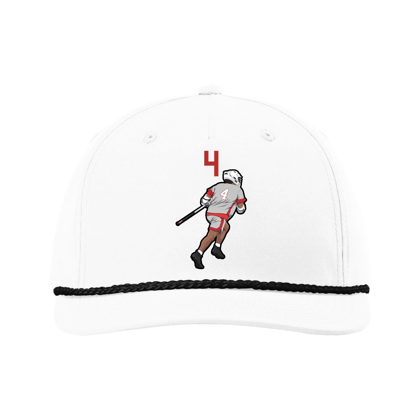 Five-Panel Classic Rope Cap — Number Top in White