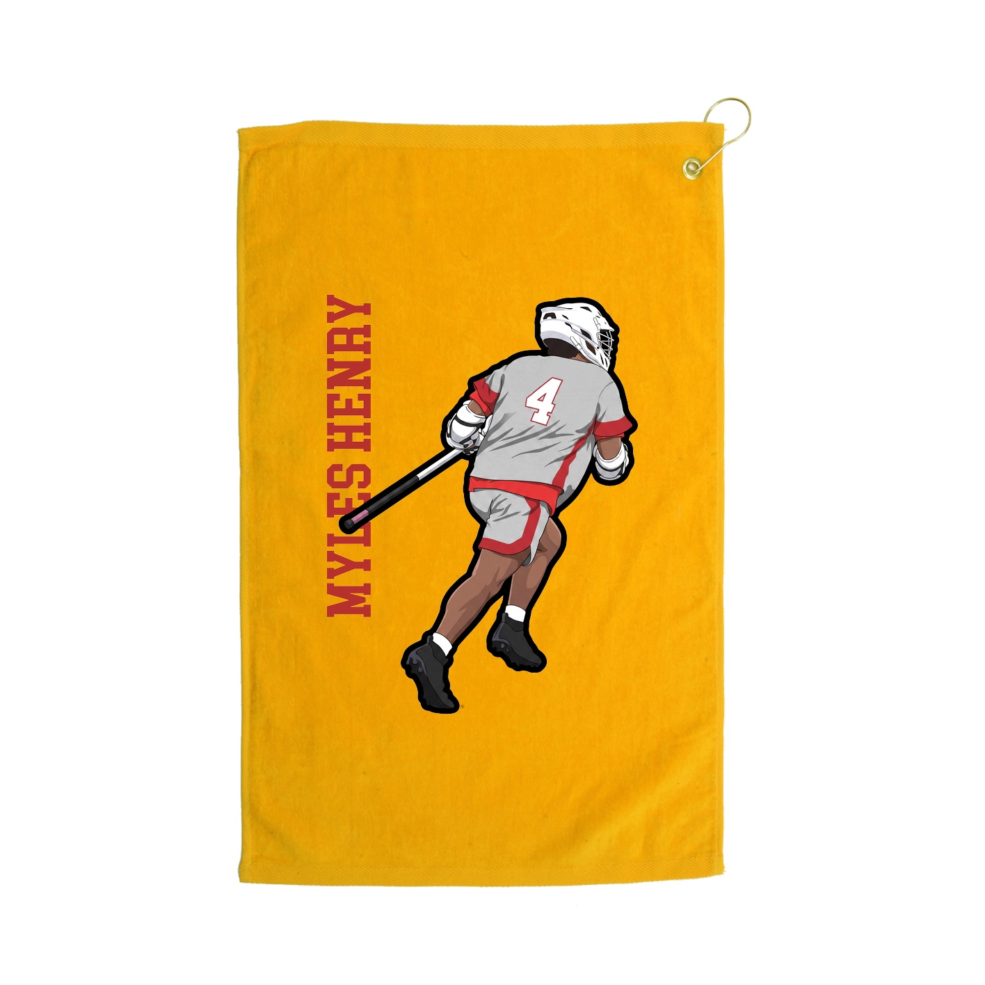Golf Towel — Name Vertical in Gold