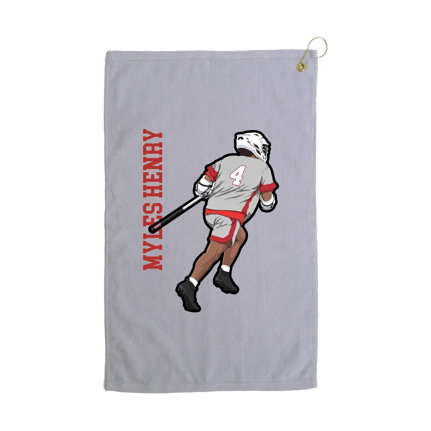 Golf Towel — Name Vertical in Grey