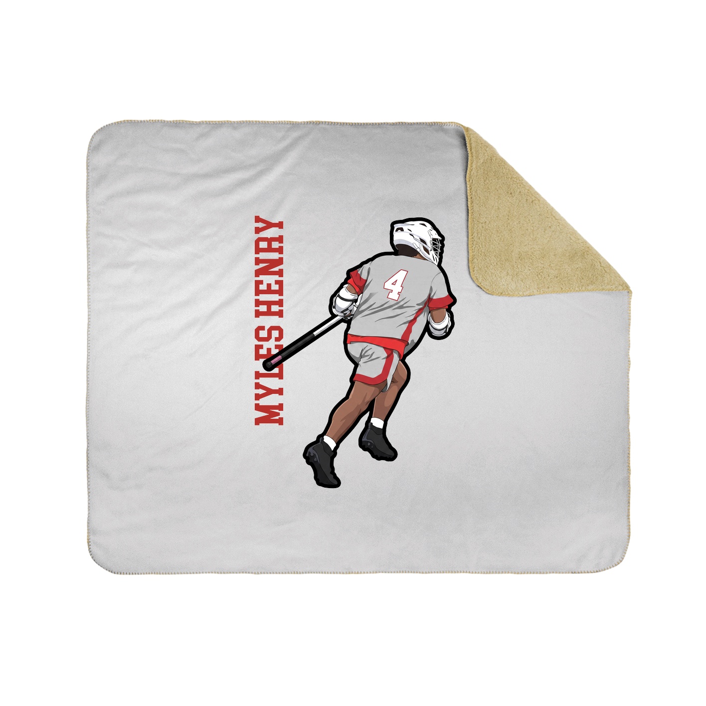 Throw Blanket — Name Vertical in White
