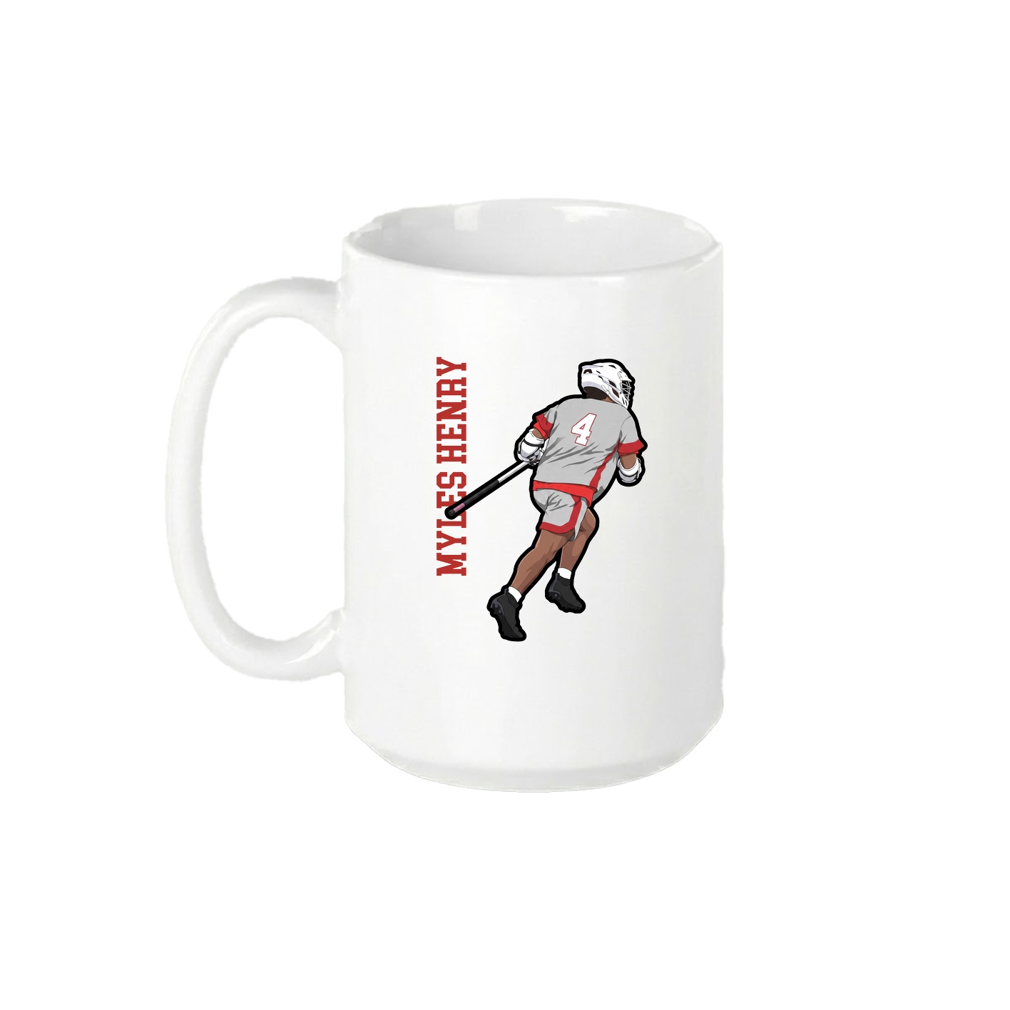15oz Coffee Mug — Name Vertical in White