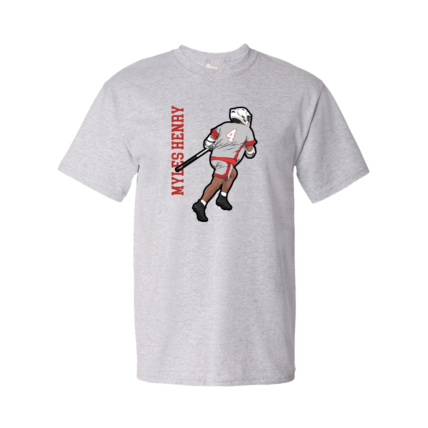 Tee — Name Vertical in Grey