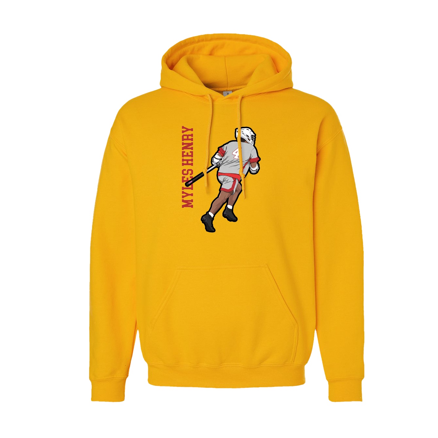 Hoodie — Name Vertical in Gold