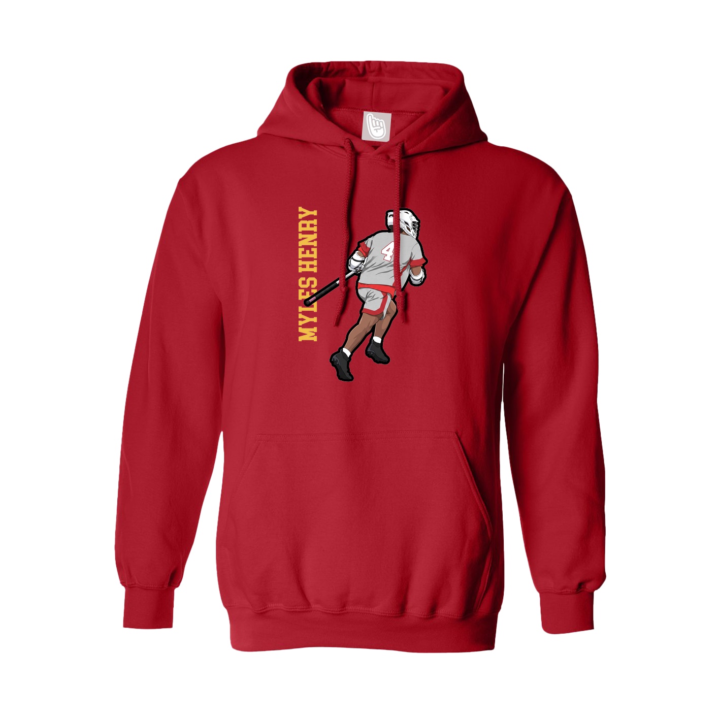 Youth Hoodie — Name Vertical in Red