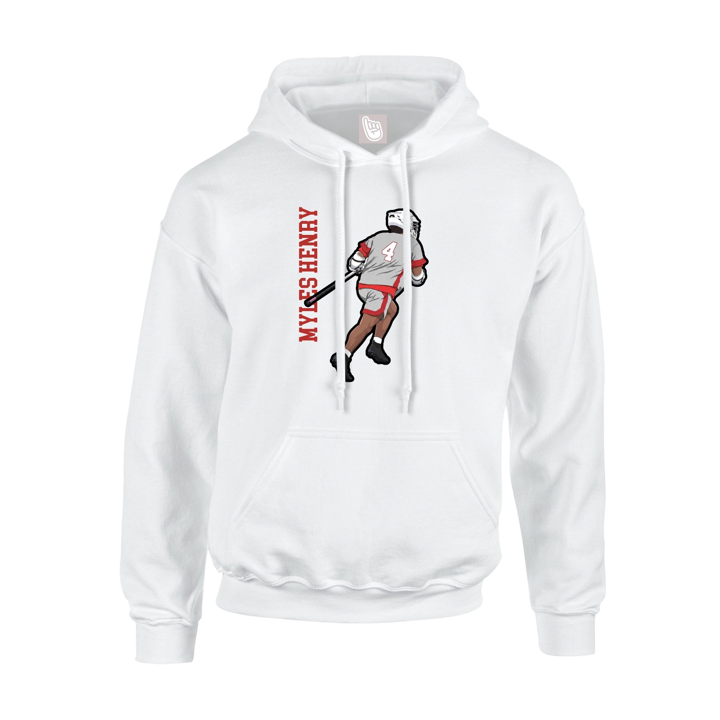 Youth Hoodie — Name Vertical in White