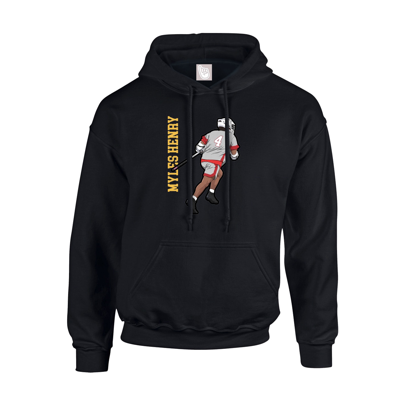 Youth Hoodie — Name Vertical in Black