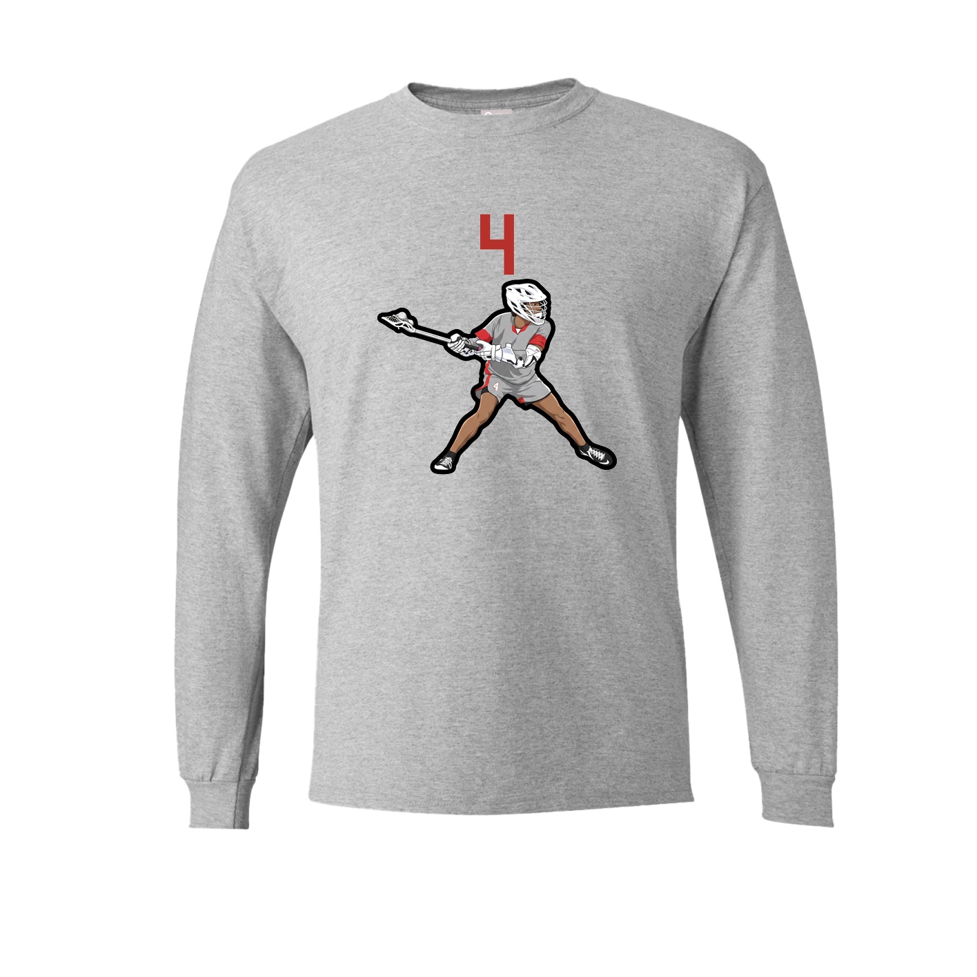 Long Sleeve Tee — Number Top in Grey