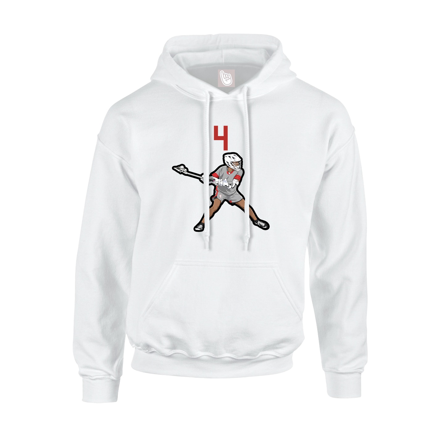 Youth Hoodie — Number Top in White
