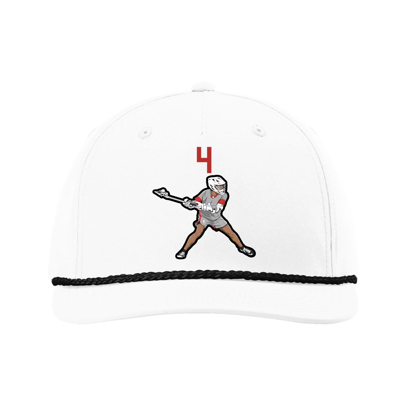 Five-Panel Classic Rope Cap — Number Top in White