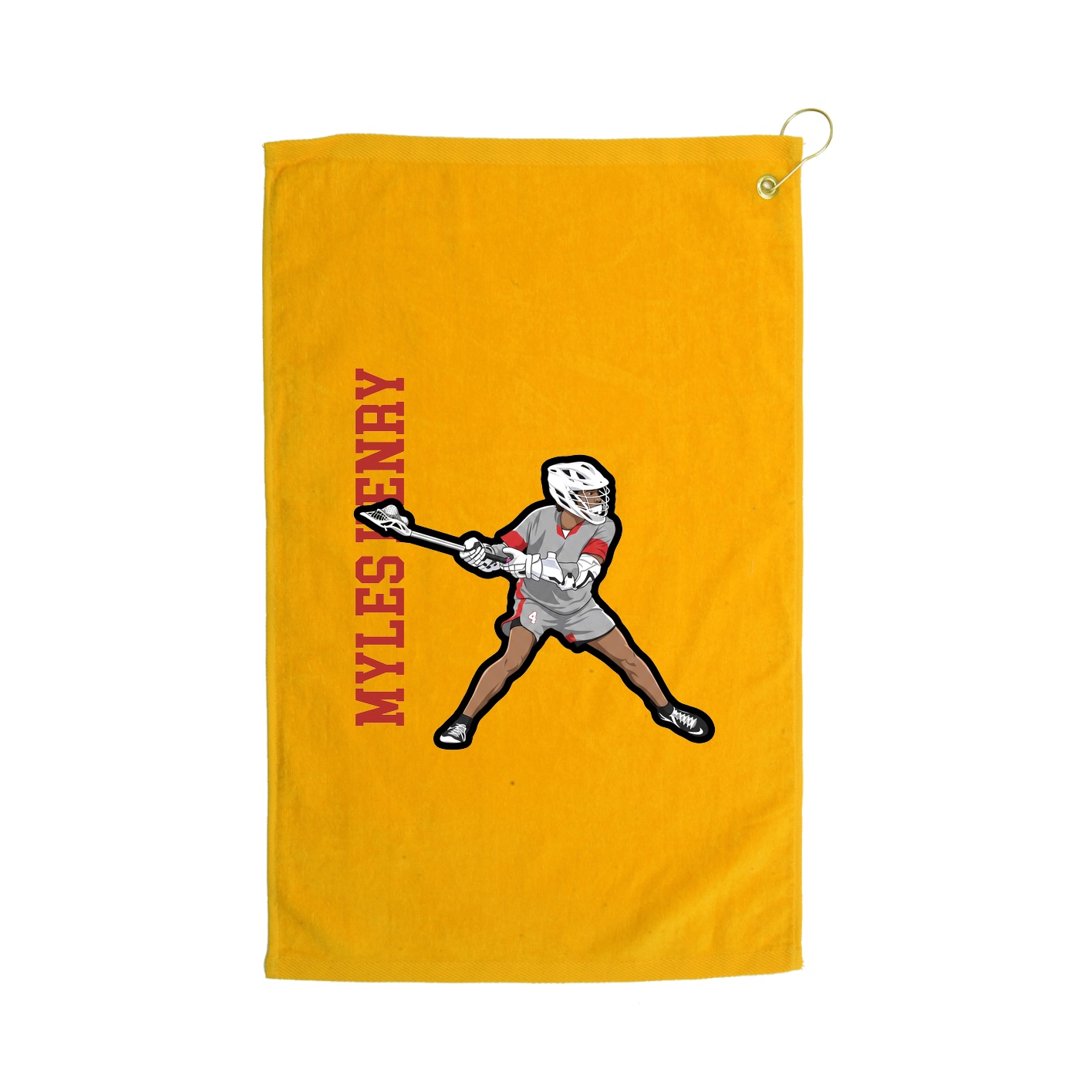 Golf Towel — Name Vertical in Gold