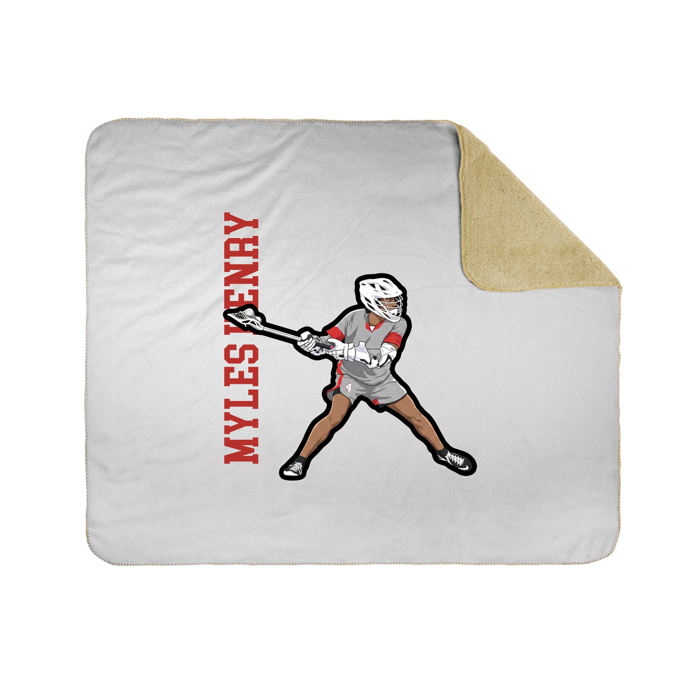 Throw Blanket — Name Vertical in White