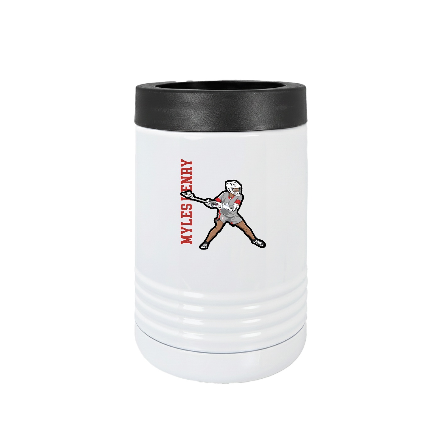 Beverage Holder — Name Vertical in White
