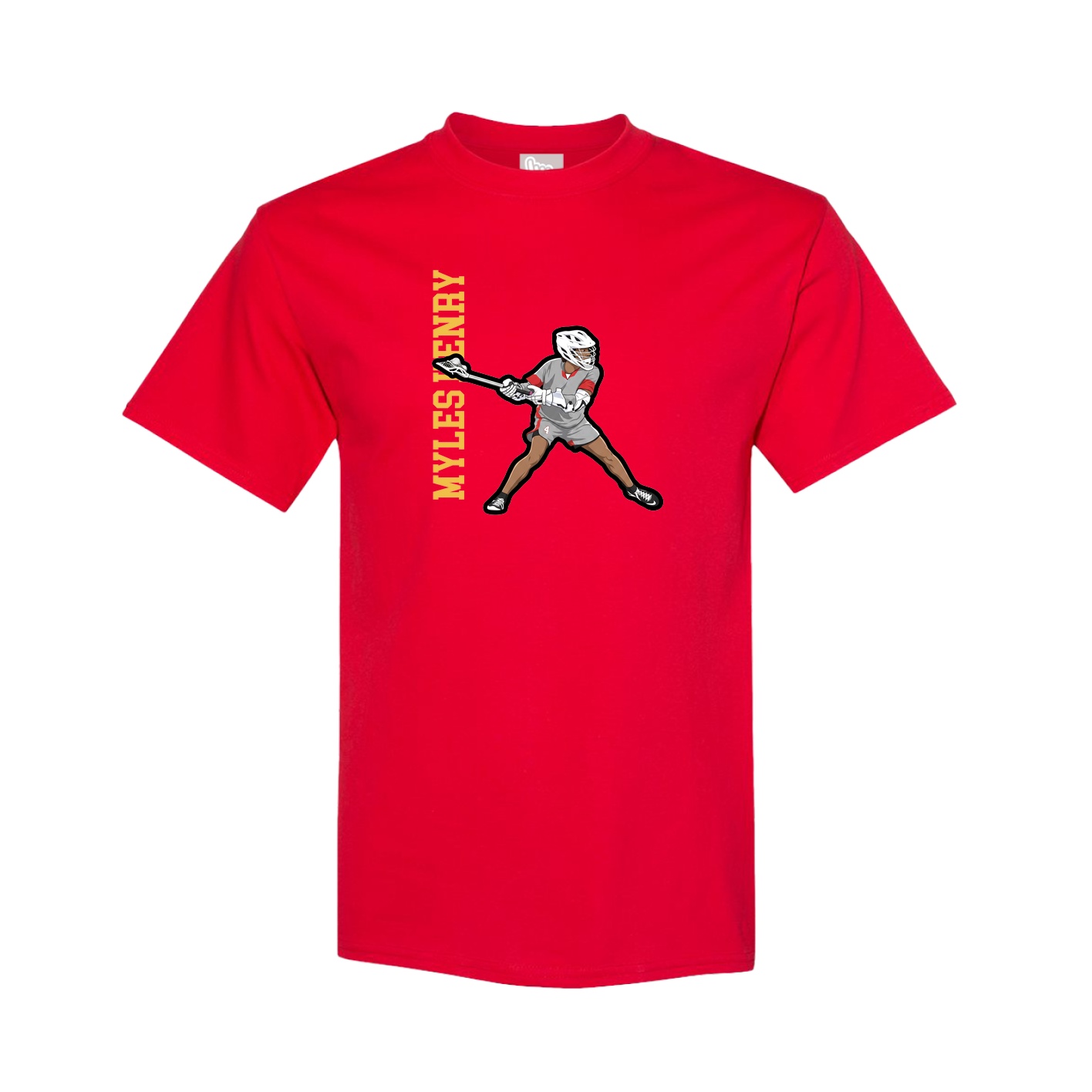 Tee — Name Vertical in Red