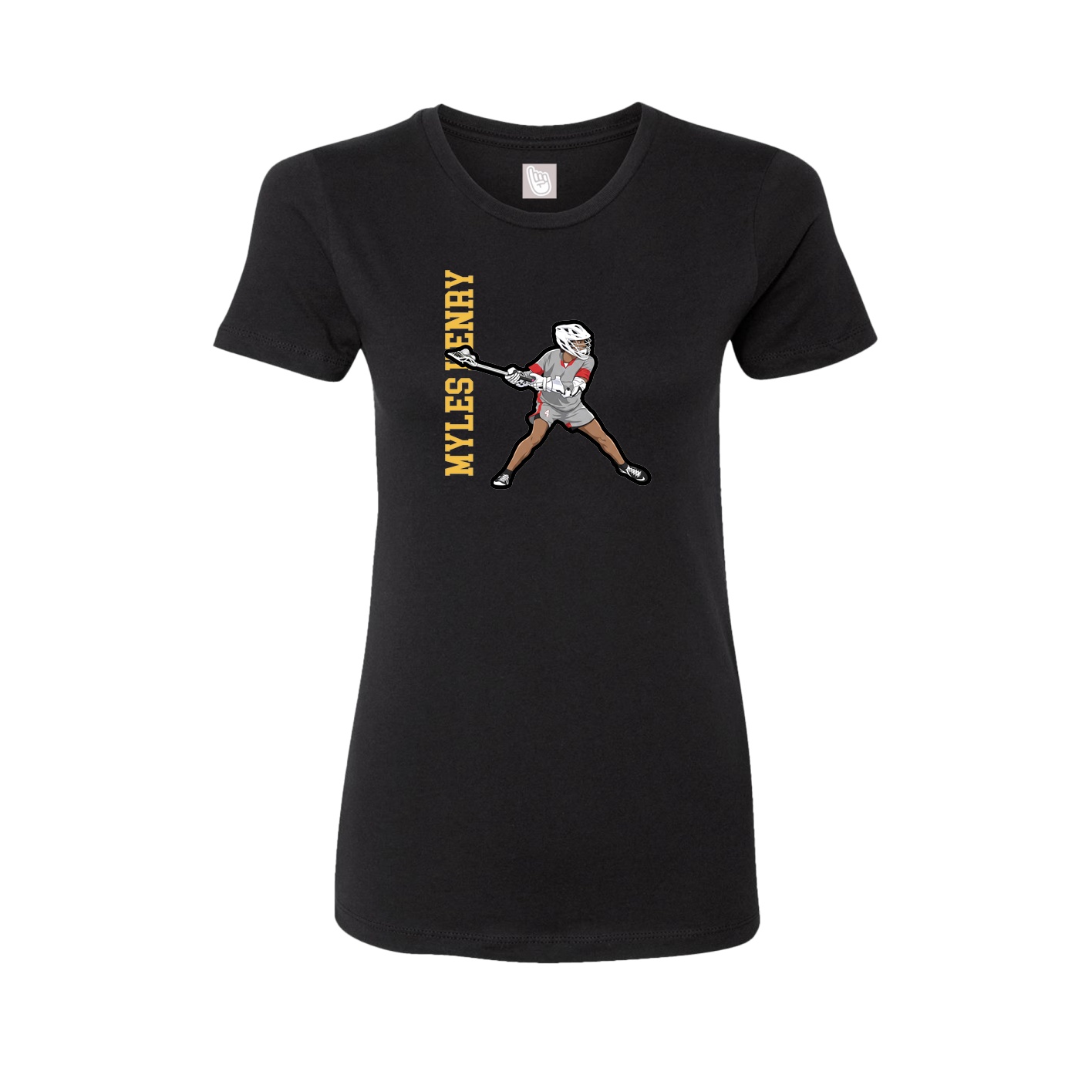 Womens Tee — Name Vertical in Black