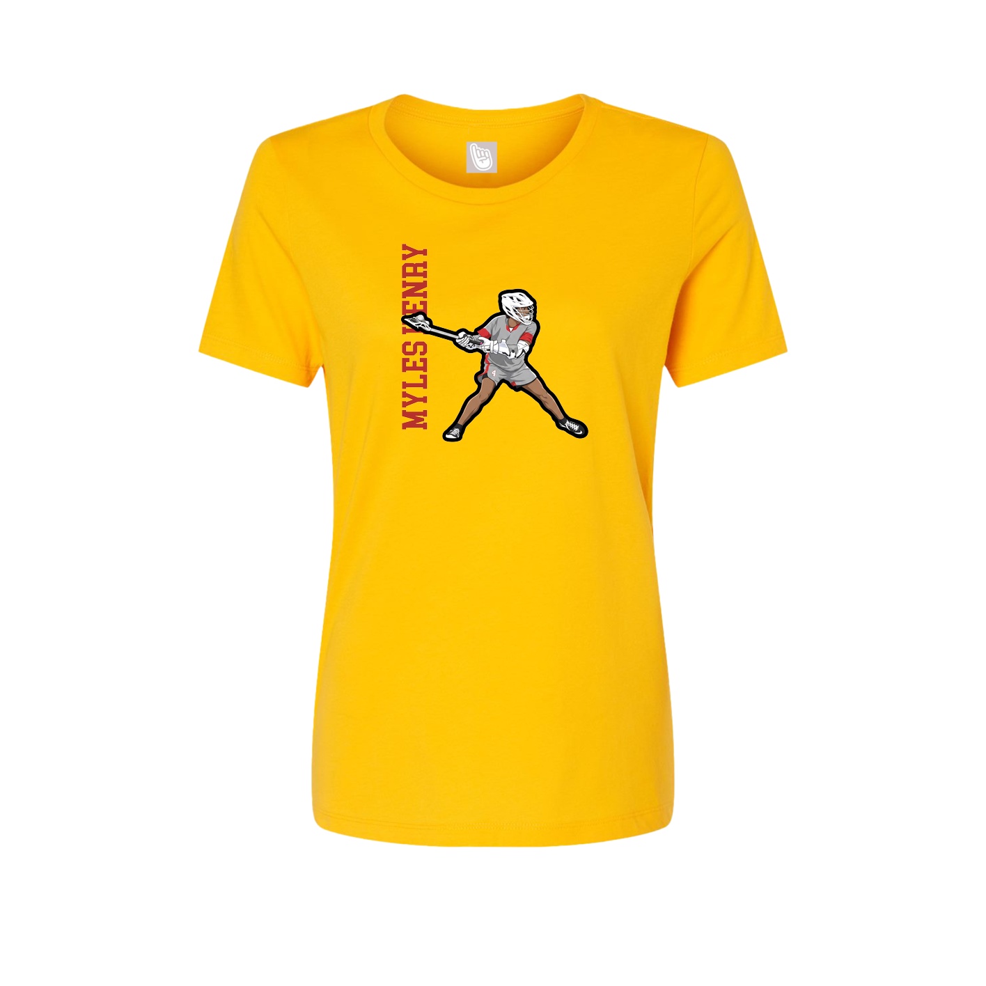 Womens Tee — Name Vertical in Gold