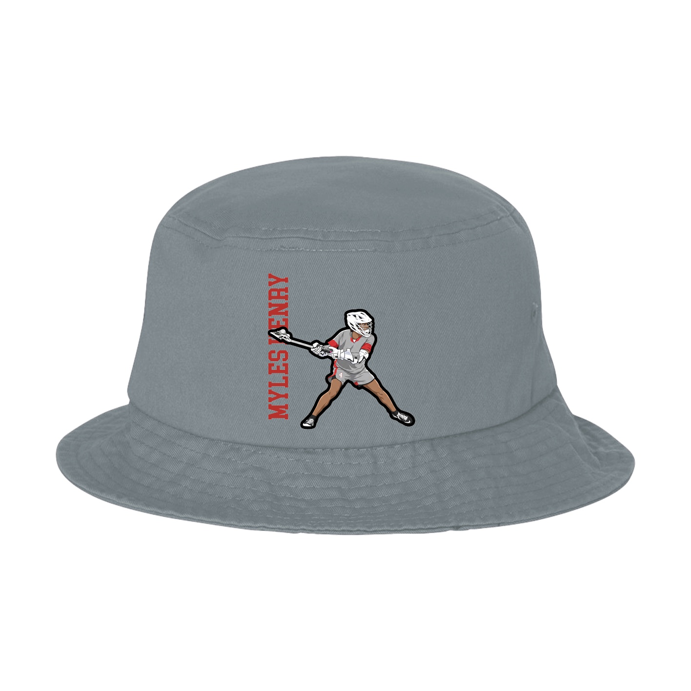 Bucket Cap — Name Vertical in Grey