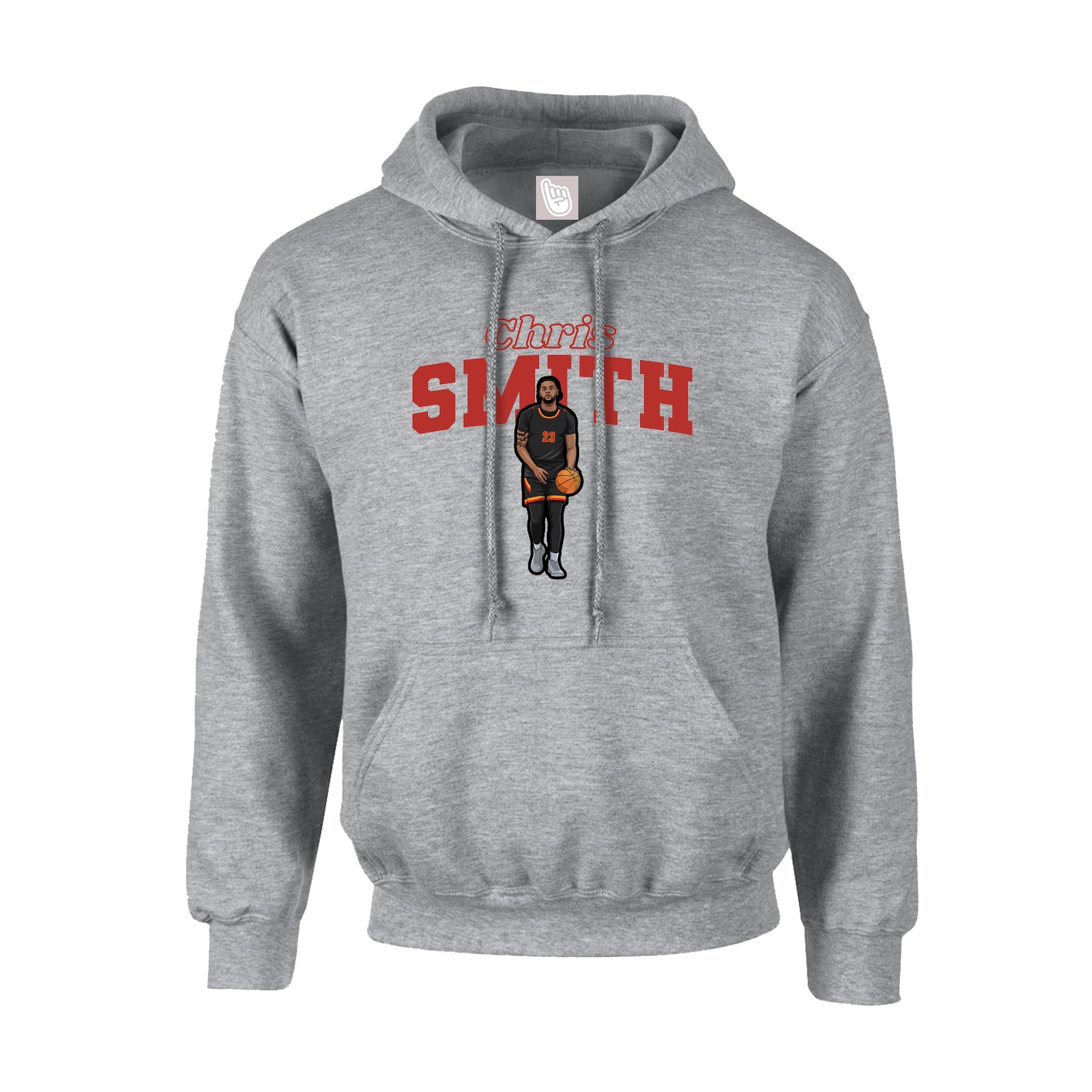 Hoodie — Name Arch in Grey