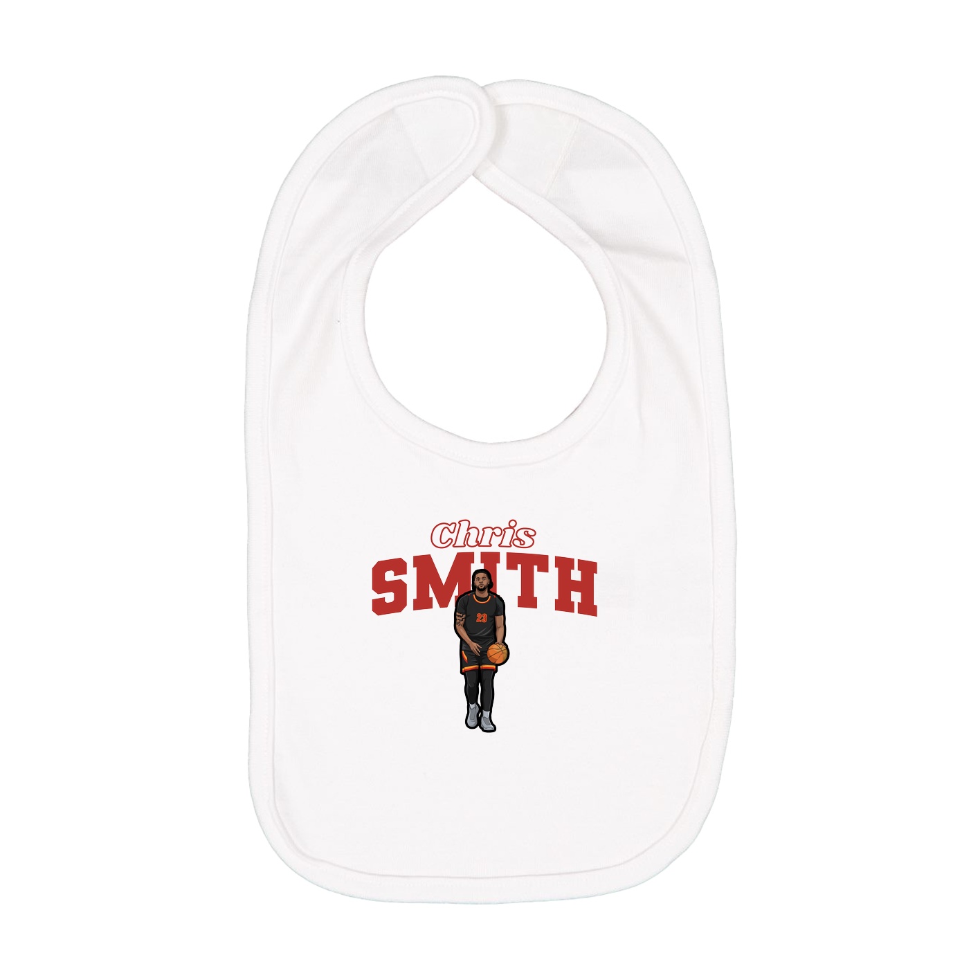 Infant Bib — Name Arch in White