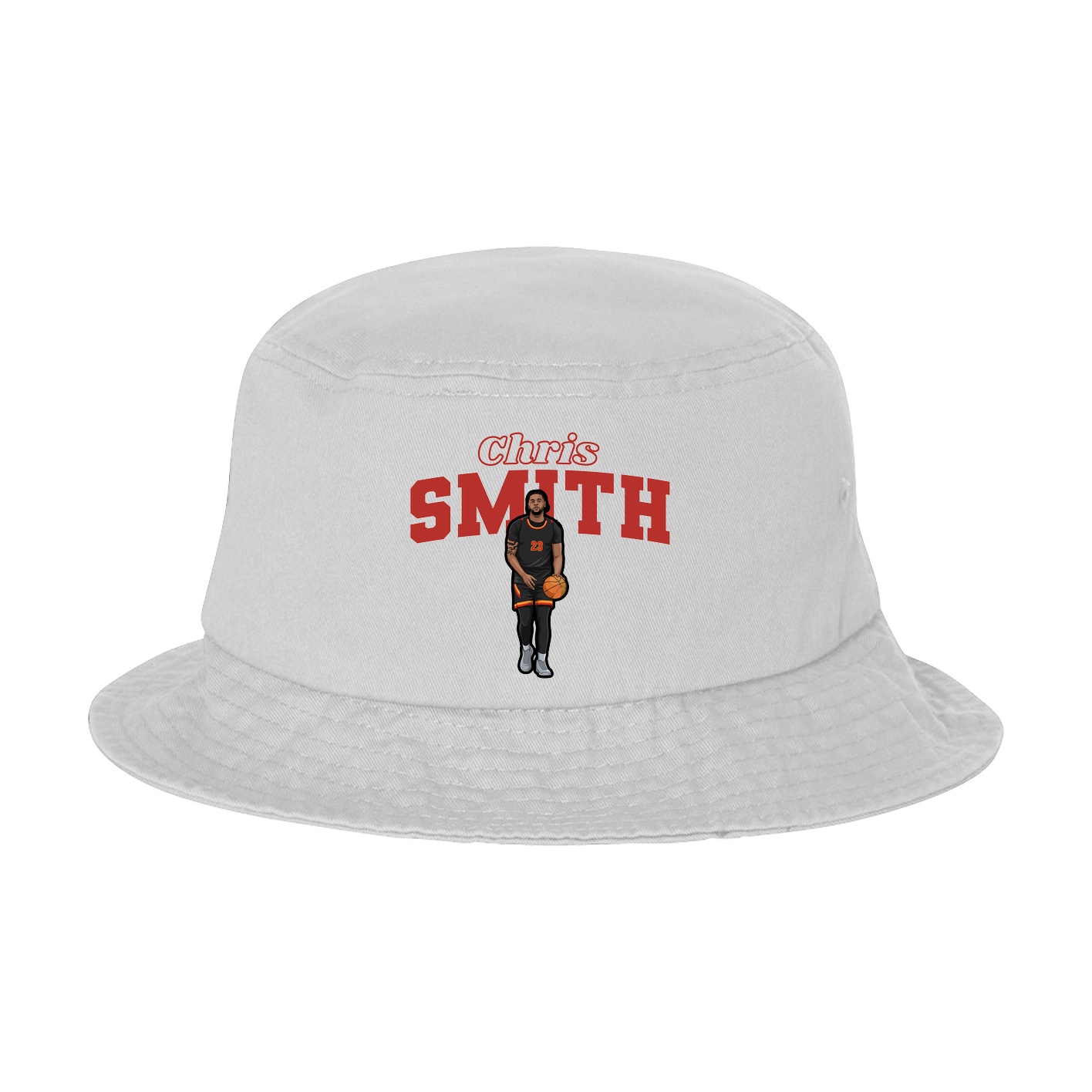 Bucket Cap — Name Arch in White