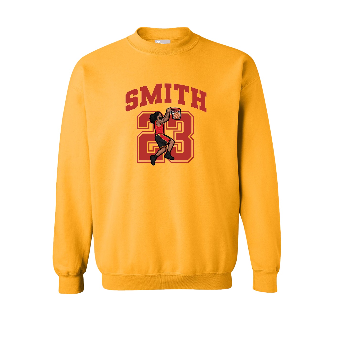 Fleece Crew — Number in Gold