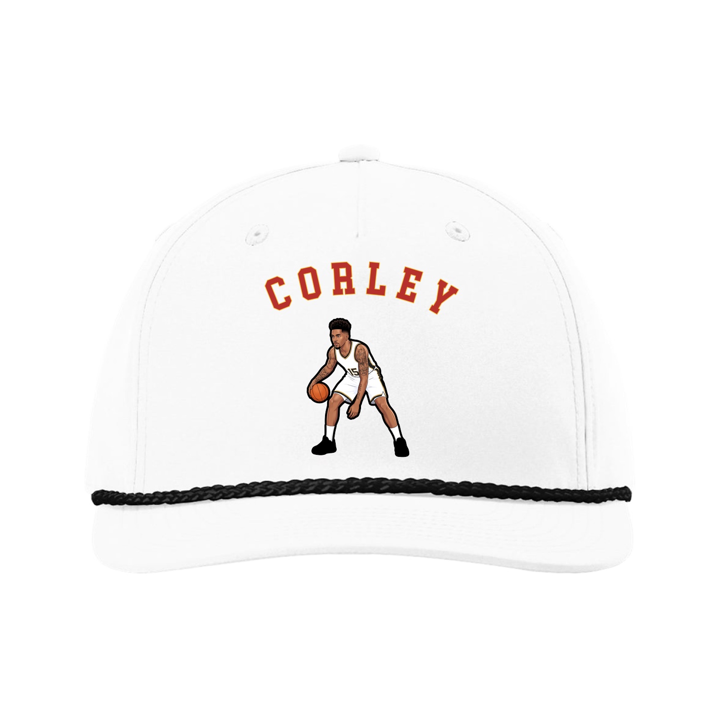 Five-Panel Classic Rope Cap — Shirsey Arch in White