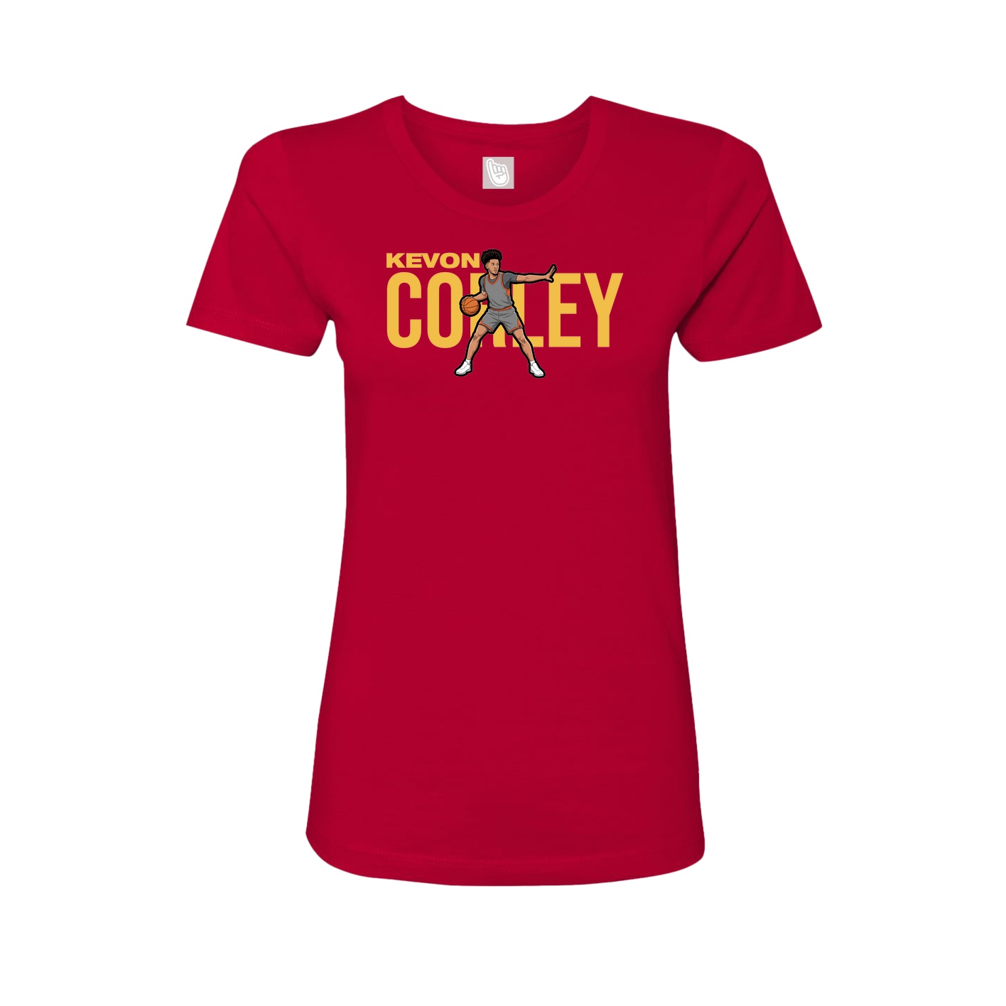 Fitted Women's Tee — Player Name in Red