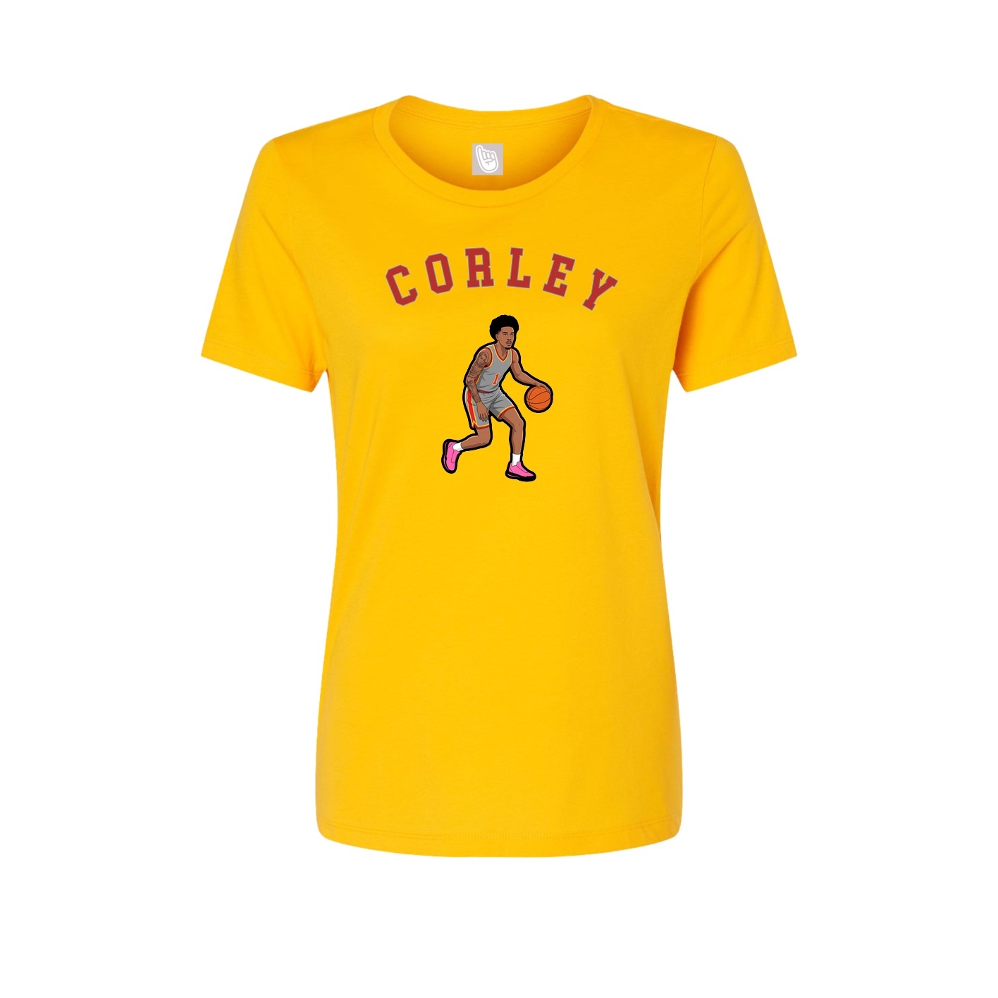 Fitted Women's Tee — Shirsey Arch in Gold