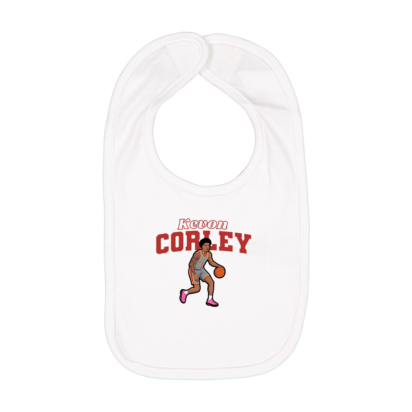 Infant Bib — Name Arch in White