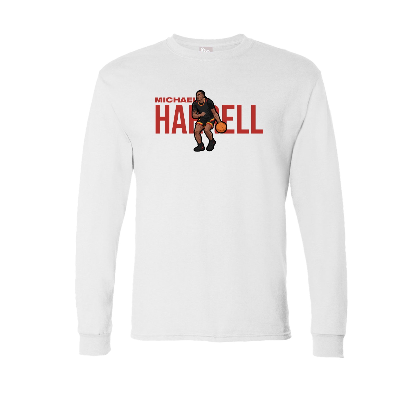 Long Sleeve Tee — Player Name in White
