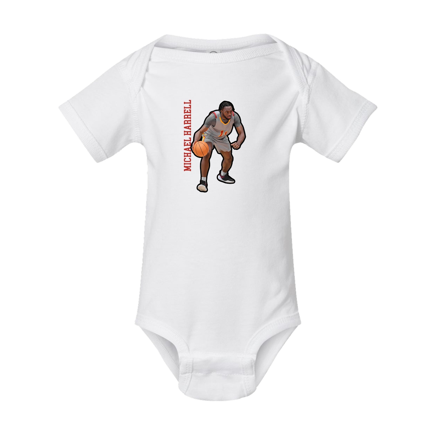 Baby Onesie — Name Vertical in White