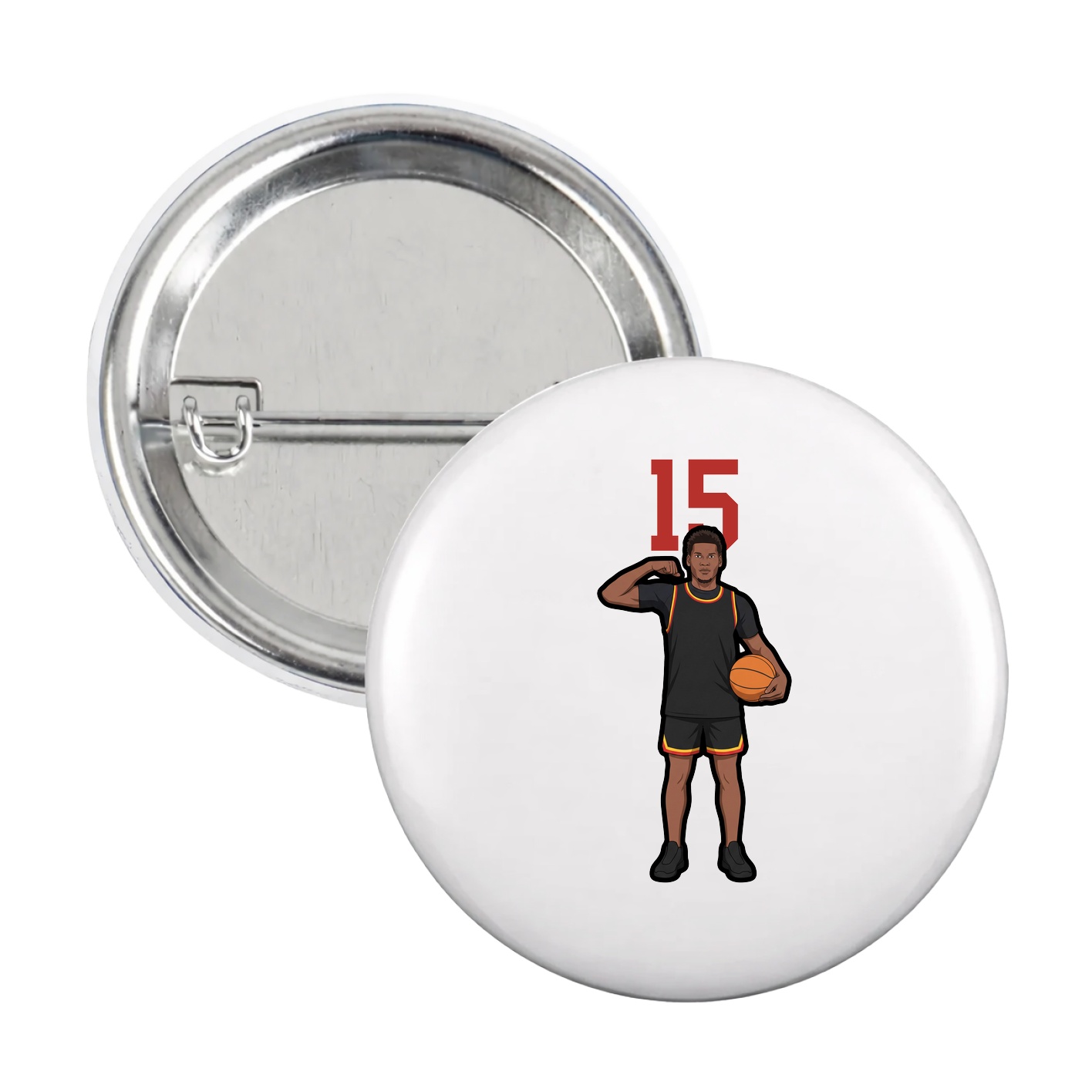 Game Day Button — Number Top in White