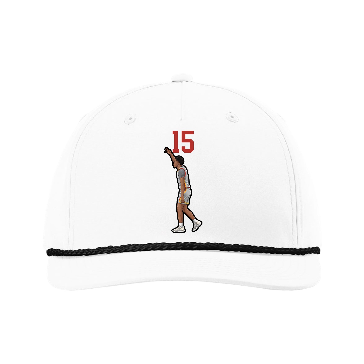 Five-Panel Classic Rope Cap — Number Top in White