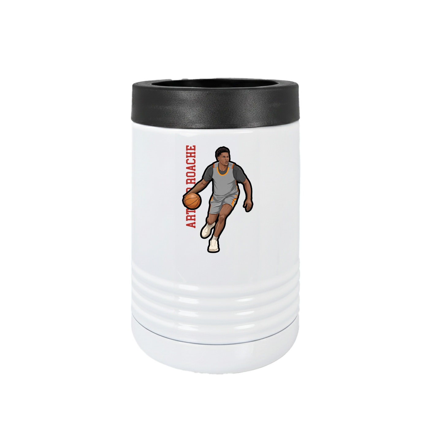 Beverage Holder — Name Vertical in White