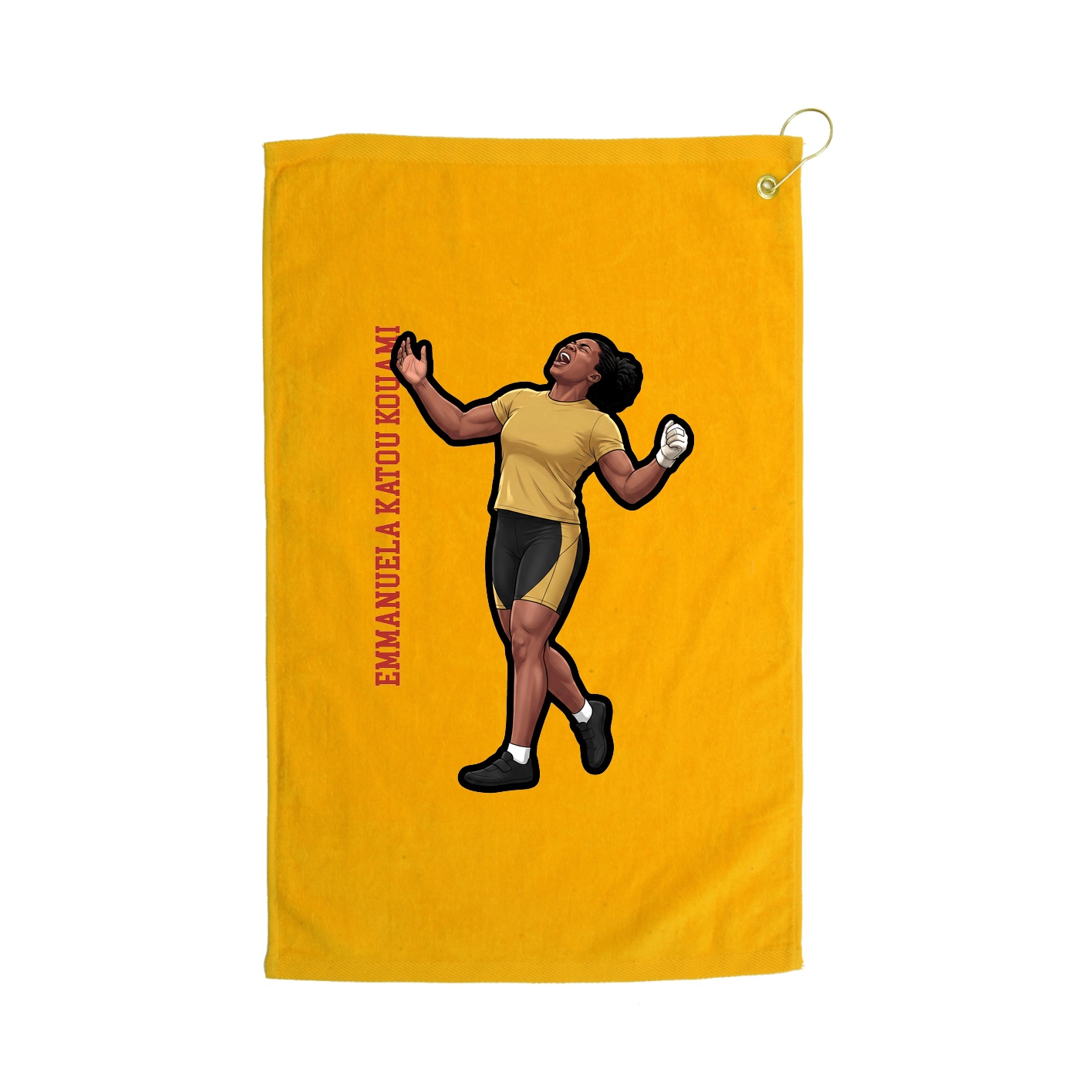 Golf Towel — Name Vertical in Gold