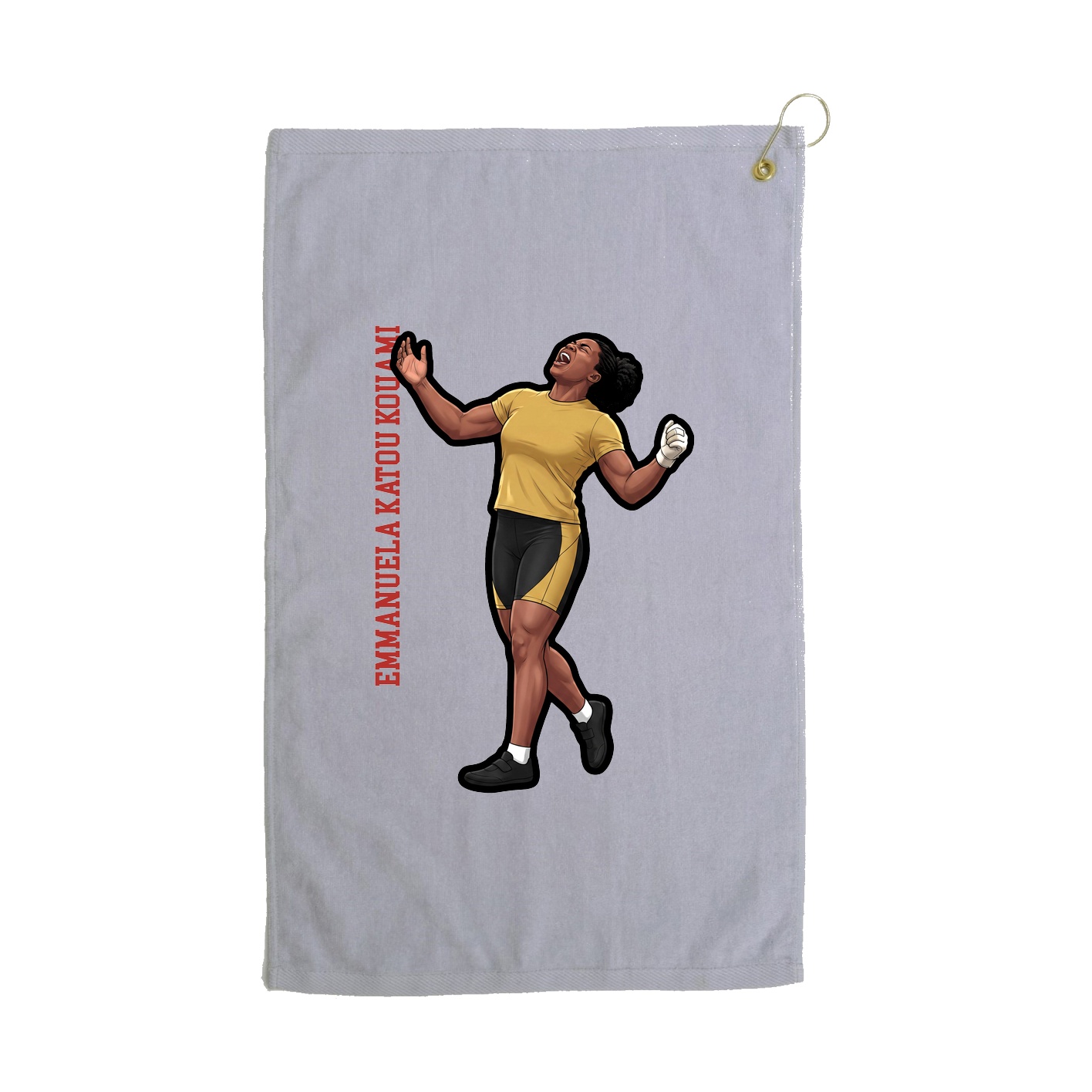 Golf Towel — Name Vertical in Grey